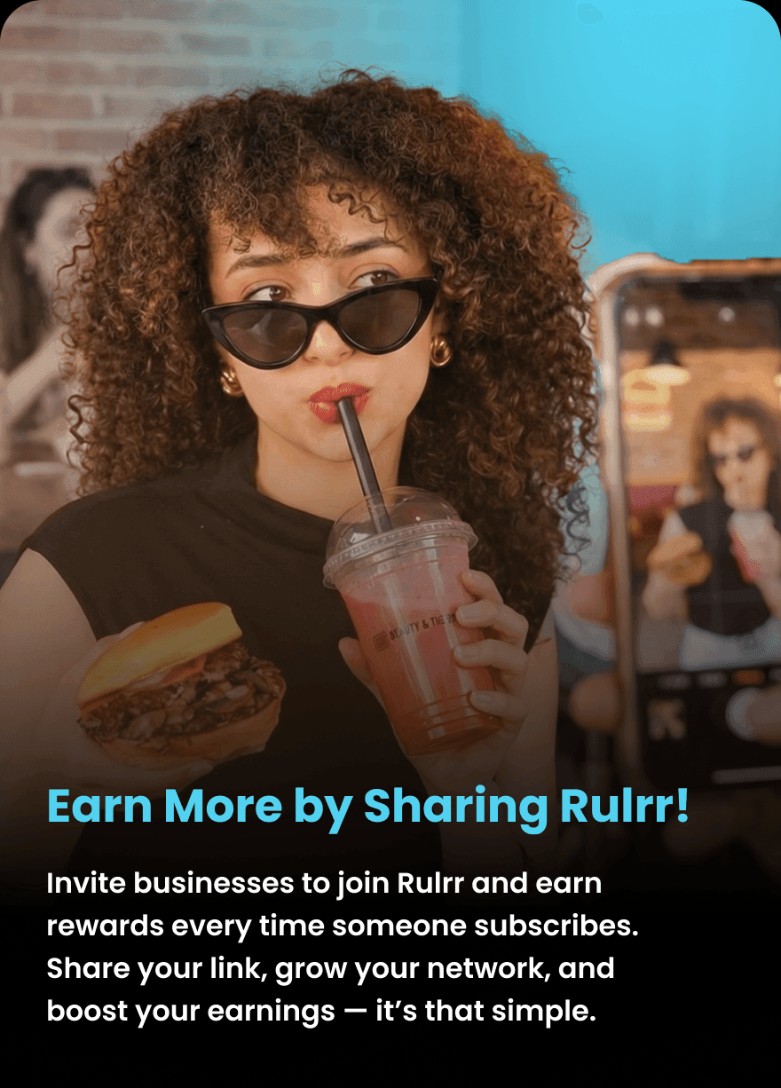 Gagnez plus en partageant Rulrr — invitez des entreprises à rejoindre et gagnez des récompenses